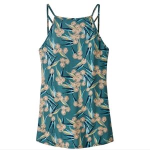 PATAGONIA Alpine Valley Strappy Geometric Floral Print Navy Tank Top Large